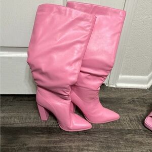 Dolls Kill barbie pink boots size 8